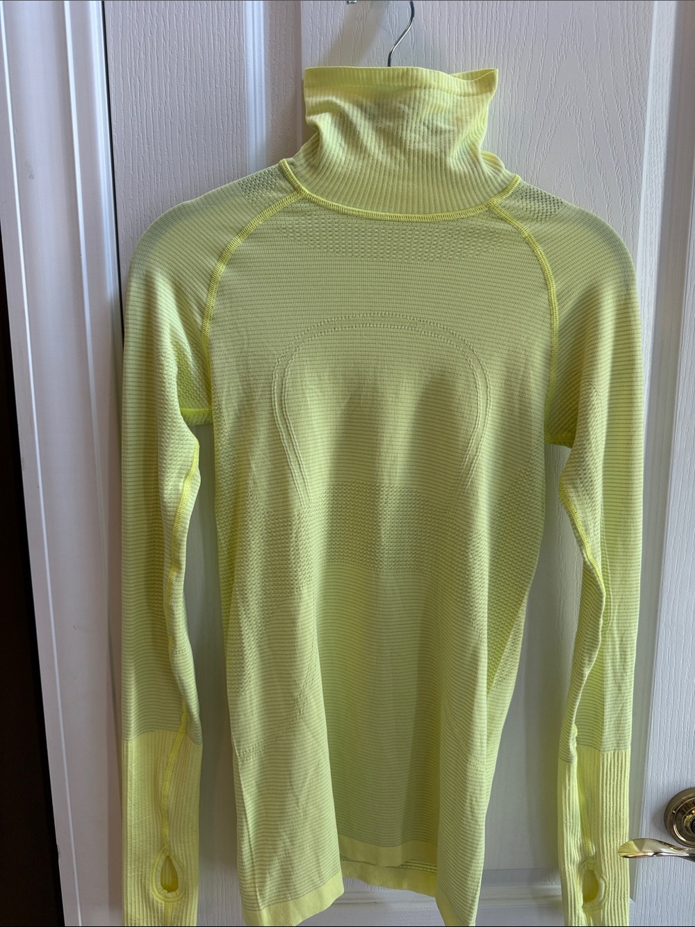 lululemon athletica Light Yellow Turtleneck Seamless Top